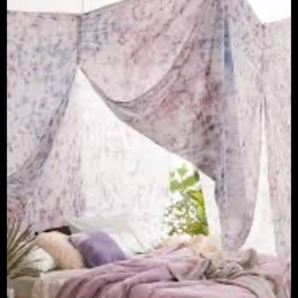 Urban Outfitters Textile Tessie Pastel Blue And Purple Tie Dye Canopy